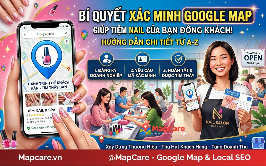 Cách xác minh Google Map cho tiệm nail