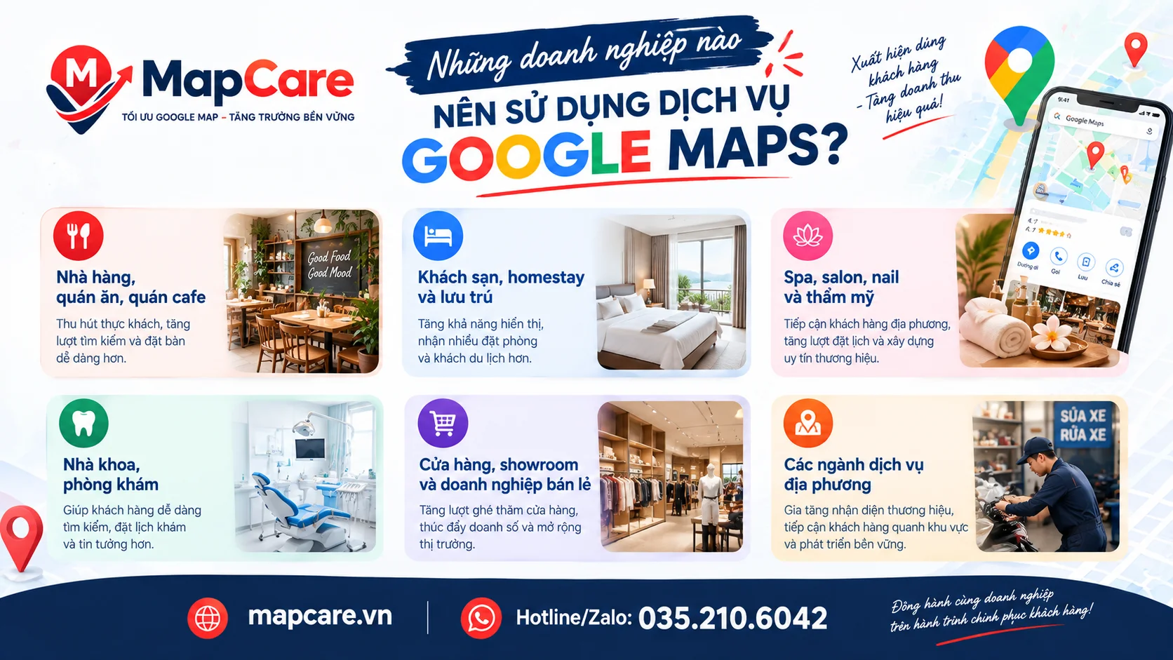 Các doanh nghiệp nên sử dụng dịch vụ Google Maps
